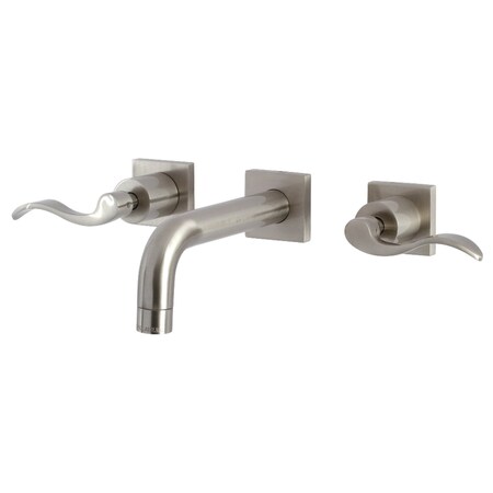 Kingston Brass KS6128DFL Two-Handle Wall Mount Bathroom Faucet, Brushed Nickel KS6128DFL
